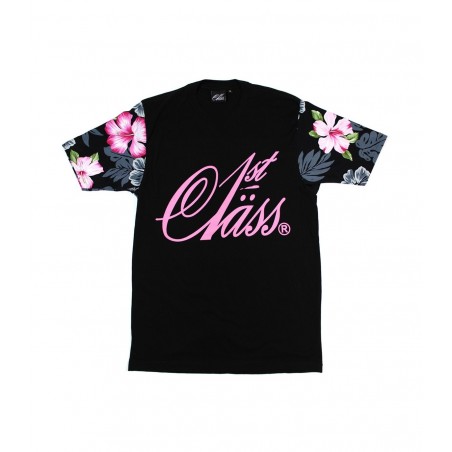 T-shirt 1stClass - Fleurs Rose